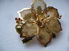 KC Goldtone Floral Brooch with Mesh