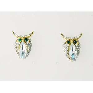   Marquis Crystal Body Rhinestone Alien Owl Bird Stud Earrings Jewelry