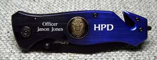 Personalized Blue Police Law Enforcement Rescue Knife  