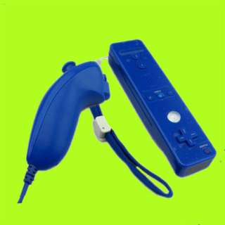   Plus Remote and Nunchuck Controller for Nintendo Wii Blue+Skin  