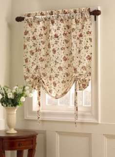 Window Tie Up Shade Oxford Drapes Curtain Blind Floral Room Treatment 