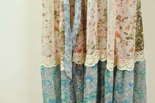 Vintage Lace brimmed Floral Bohemia Womens Long Dress  