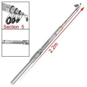  2m Portable 5 Sections Telescoping Fishing Pole Rod