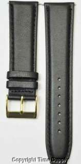 22 mm BLACK CALF LEATHER PADDED WATCH BAND / STRAP NEW  