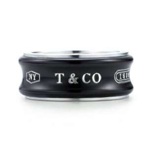 com Authentic Tiffany & Co. 1837 Titanium & Sterling Silver I.D Ring 