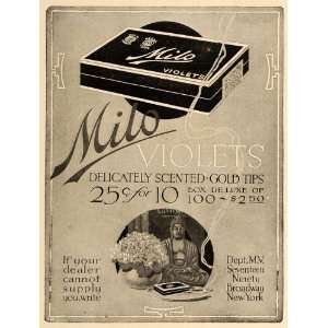  1919 Ad Milo Violets Gold Tip Tobacco Cigarettes Women 