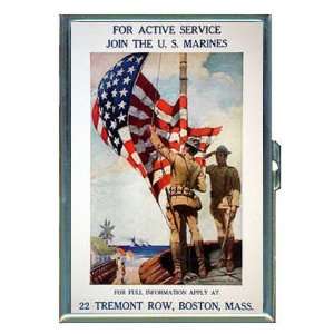  World War I U.S. Marines Flag ID Holder, Cigarette Case or 