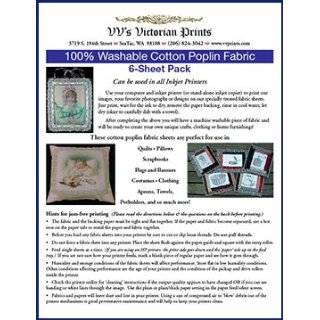 Inkjet Printable Cotton Fabric 6 Sheet Pack by V Vs Victorian Prints