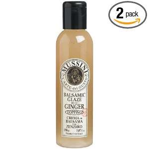 Mussini Balsamic Glaze with Ginger, 5.07 Ounce Bottles (Pack of 2 