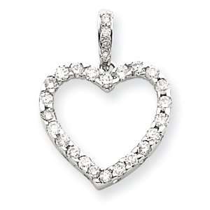 White Gold AA Quality Completed Diamond Vintage Heart Pendant Diamond 