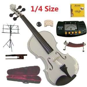  Merano 1/4 Size White Violin with Case and Bow+Extra Set 