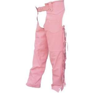  Ladies Lined PINK Hip Hugger Chaps Trimmed w/Braid 