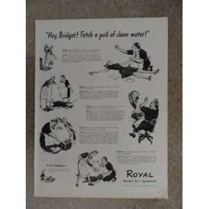 Royal worlds No.1 Typewriter,Vintage 40s full page print ad (woman 