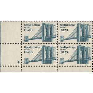  1983 BROOKLYN BRIDGE #2041 Plate Block of 4 x 20 cents US 