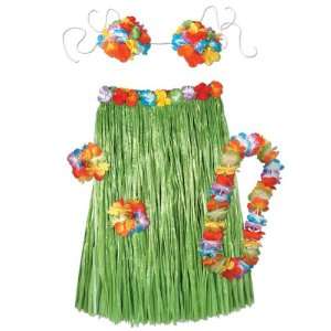  Child Hula Outfit Set Includes Skirt, Case Pack 24